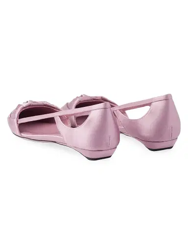 Prada Women's Satin Cut-Out Ballerinas - Pink | Thumbnail 3