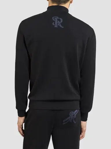 Stefano Ricci Men's Zip Mock Neck Sweater - Black - Size 46 | Thumbnail 4