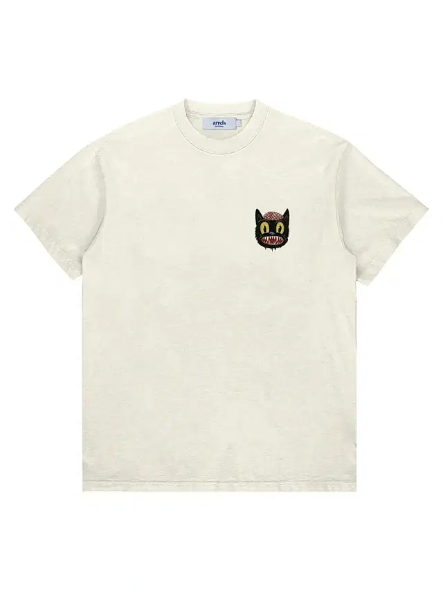 Men's Small Cat Cotton T-Shirt - Off White