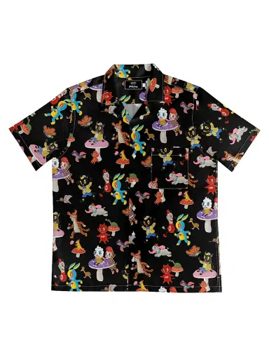 Arrels Barcelona Men's Printed Regular-Fit Camp Shirt - Black - Size Large | Thumbnail 1