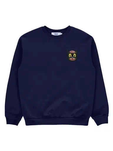 Arrels Barcelona Men's Small Cat Graphic Cotton Sweatshirt - Navy - Size XXL | Thumbnail 1 Arrels Barcelona Men's Small Cat Graphic Cotton Sweatshirt - Navy - Size XXL | Thumbnail 1