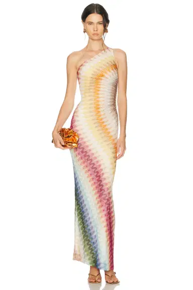 Missoni One Shoulder Long Dress | Thumbnail 1 Missoni One Shoulder Long Dress | Thumbnail 1