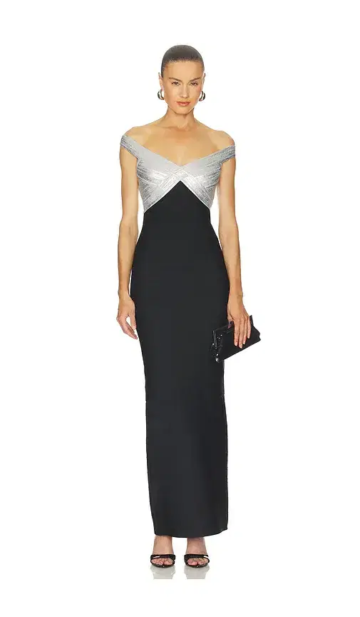 Herve Leger The Metallic Bonnie Gown