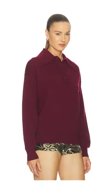 Alemais Claudia Plum Knit Polo | Thumbnail 2