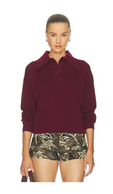 Alemais Claudia Plum Knit Polo | Thumbnail 1