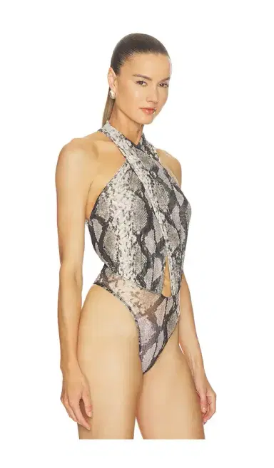 LaPointe x REVOLVE Printed Mesh Cross Bodysuit | Thumbnail 3 LaPointe x REVOLVE Printed Mesh Cross Bodysuit | Thumbnail 3