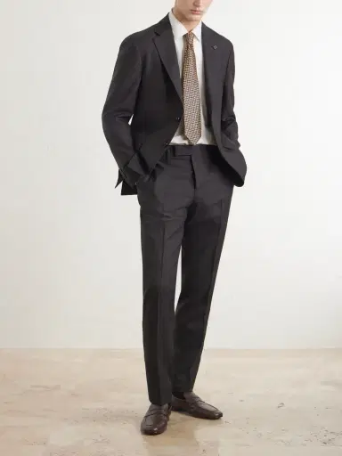 Lardini Prince of Wales Checked Straight-Leg Wool Trousers - Men | Thumbnail 2