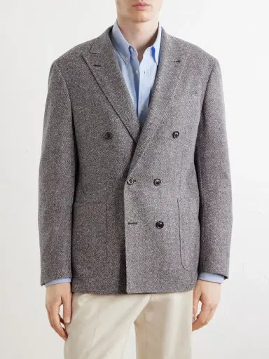 Canali Kei Double-Breasted Herringbone Wool and Cashmere-Blend Suit Jacket - Men | Thumbnail 3 Canali Kei Double-Breasted Herringbone Wool and Cashmere-Blend Suit Jacket - Men | Thumbnail 3