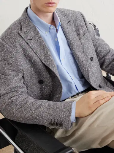 Canali Kei Double-Breasted Herringbone Wool and Cashmere-Blend Suit Jacket - Men | Thumbnail 5 Canali Kei Double-Breasted Herringbone Wool and Cashmere-Blend Suit Jacket - Men | Thumbnail 5