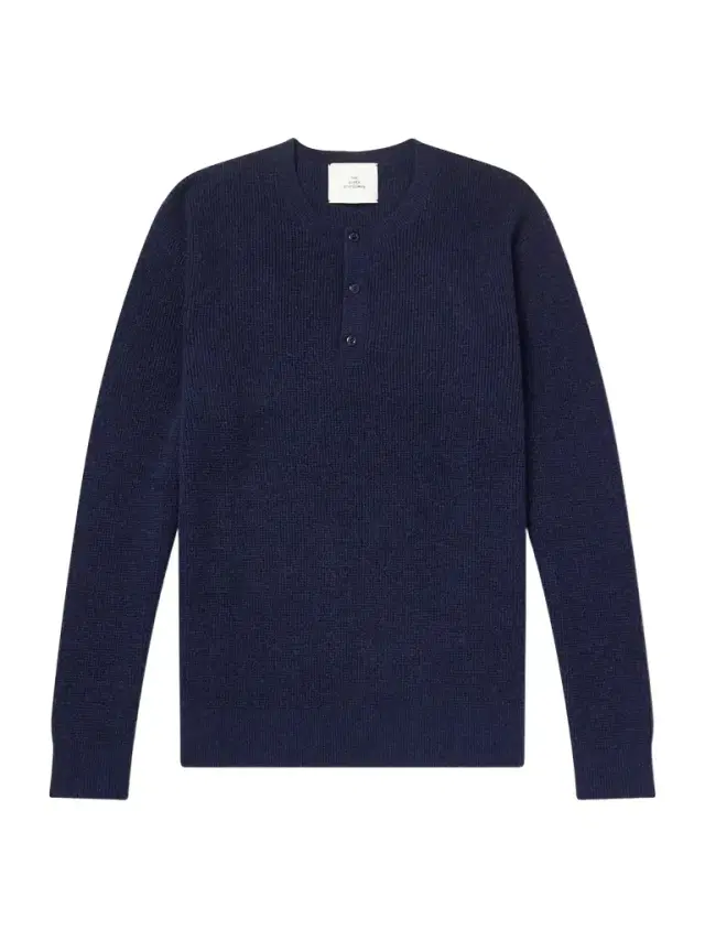 The Elder Statesman Waffle-Knit Cashmere Henley Sweater - Men