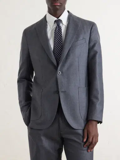 Boglioli Double-Breasted Herringbone Virgin Wool Suit Jacket - Men | Thumbnail 3