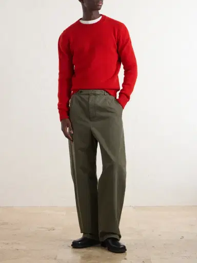 Jil Sander Straight-Leg Cotton-Drill Trousers - Men | Thumbnail 2