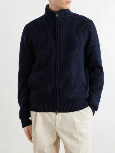 HERNO Wool Zip-Up Cardigan - Men | Thumbnail 3