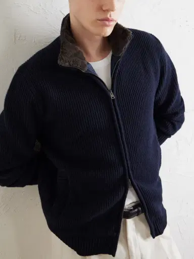 HERNO Wool Zip-Up Cardigan - Men | Thumbnail 6