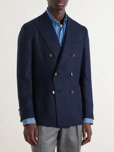 Boglioli Double-Breasted Virgin Wool-Hopsack Blazer - Men | Thumbnail 3 Boglioli Double-Breasted Virgin Wool-Hopsack Blazer - Men | Thumbnail 3
