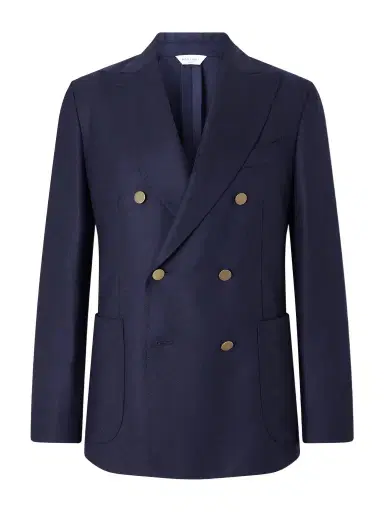 Boglioli Double-Breasted Virgin Wool-Hopsack Blazer - Men | Thumbnail 1 Boglioli Double-Breasted Virgin Wool-Hopsack Blazer - Men | Thumbnail 1