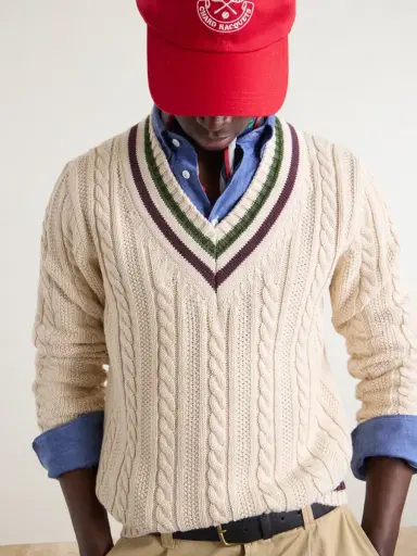 Drake's Cricket Knitted Cotton and Cashmere-Blend Sweater - Men | Thumbnail 5 Drake's Cricket Knitted Cotton and Cashmere-Blend Sweater - Men | Thumbnail 5