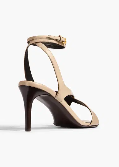 Khaite Liria Ankle Strap Sandal In Nude Glazed Leather | Thumbnail 4