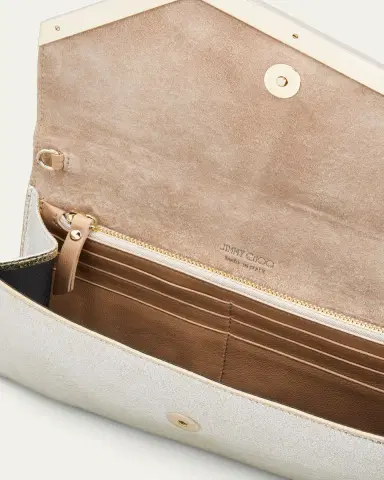Jimmy Choo Emmie Glitter Leather Clutch Bag | Thumbnail 4