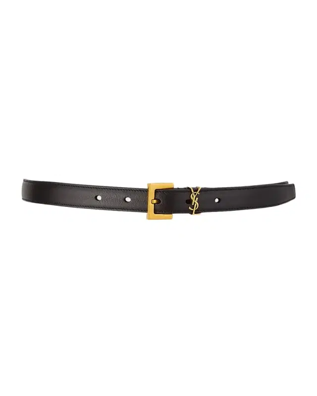 Saint Laurent YSL Monogram Leather Belt