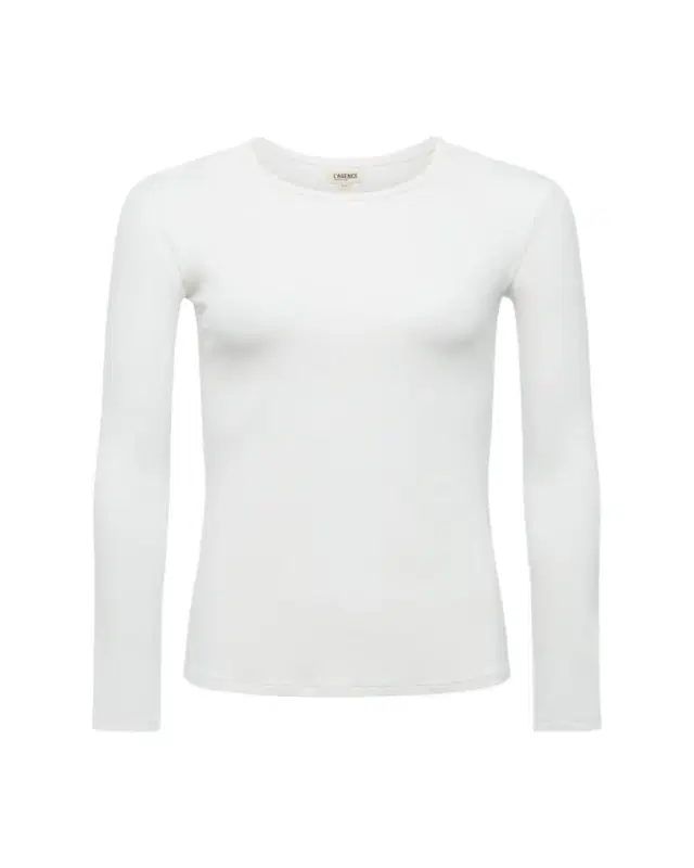 L'AGENCE Tess Long-Sleeve Crewneck Tee
