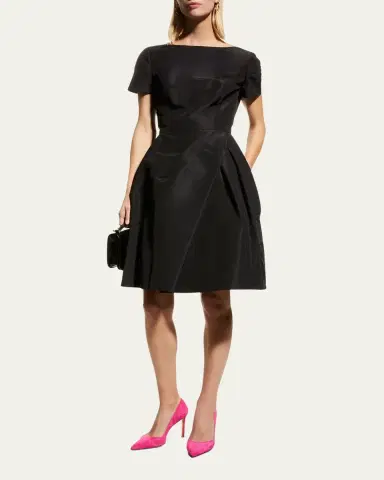 Carolina Herrera Icon Bateau Neck Short-Sleeve Dress | Thumbnail 2