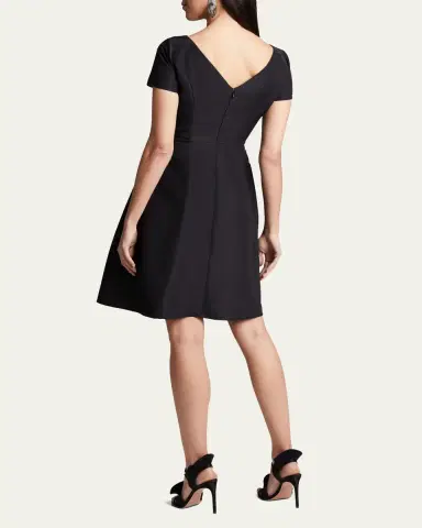 Carolina Herrera Icon Bateau Neck Short-Sleeve Dress | Thumbnail 3