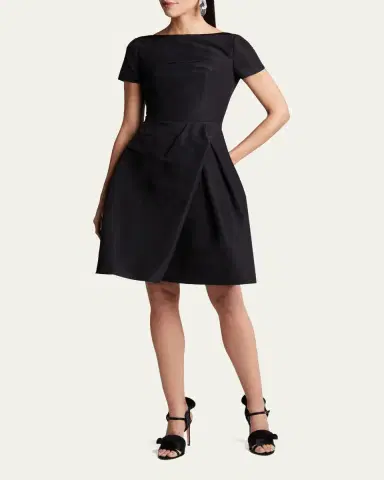Carolina Herrera Icon Bateau Neck Short-Sleeve Dress | Thumbnail 4