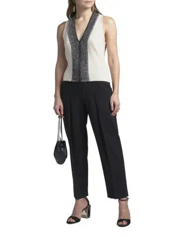 Giorgio Armani Metallic-Front Boucle Knit Tank Top | Thumbnail 1 Giorgio Armani Metallic-Front Boucle Knit Tank Top | Thumbnail 1