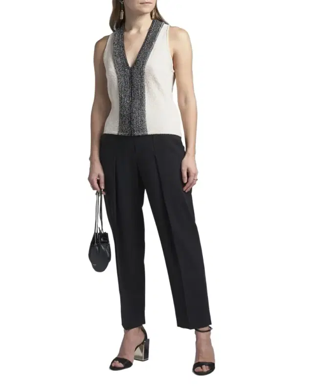 Giorgio Armani Metallic-Front Boucle Knit Tank Top