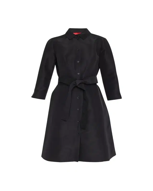 Carolina Herrera Faille 3/4-Sleeve Shirtdress