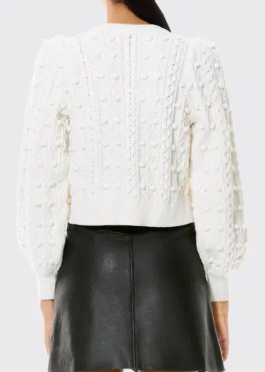 Alice + Olivia Kitty Puff-Sleeve Bauble Knit Sweater with Bows | Thumbnail 2