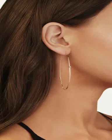 Lana Large 14K Oval Magic Hoop Earrings with Diamonds | Thumbnail 2 Lana Large 14K Oval Magic Hoop Earrings with Diamonds | Thumbnail 2