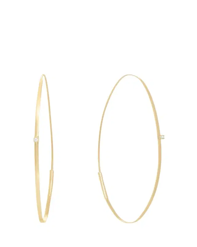 Lana Large 14K Oval Magic Hoop Earrings with Diamonds