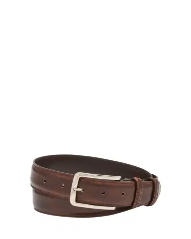 Bontoni Men's 35mm Burnished Leather Belt | Thumbnail 1 Bontoni Men's 35mm Burnished Leather Belt | Thumbnail 1