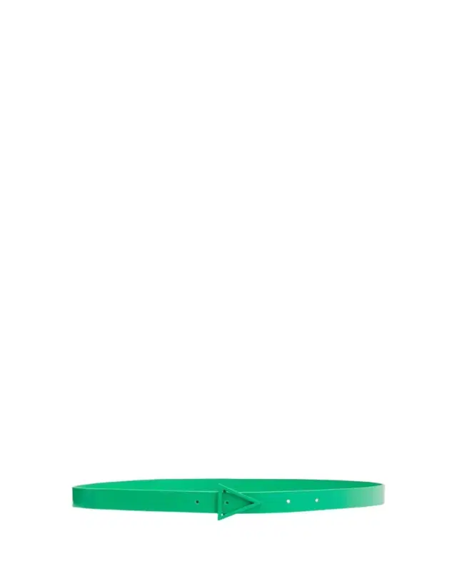 Triangle Lambskin Leather Buckle Belt