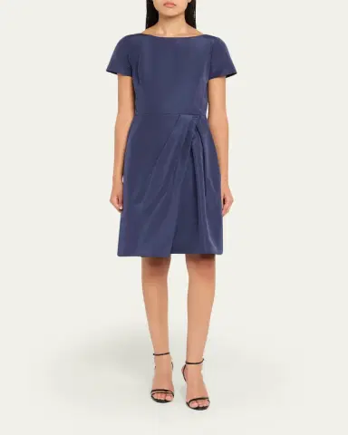 Carolina Herrera Icon Bateau Neck Short-Sleeve Dress | Thumbnail 2 Carolina Herrera Icon Bateau Neck Short-Sleeve Dress | Thumbnail 2