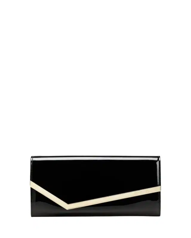 Jimmy Choo Emmie Flap Patent Leather Clutch Bag