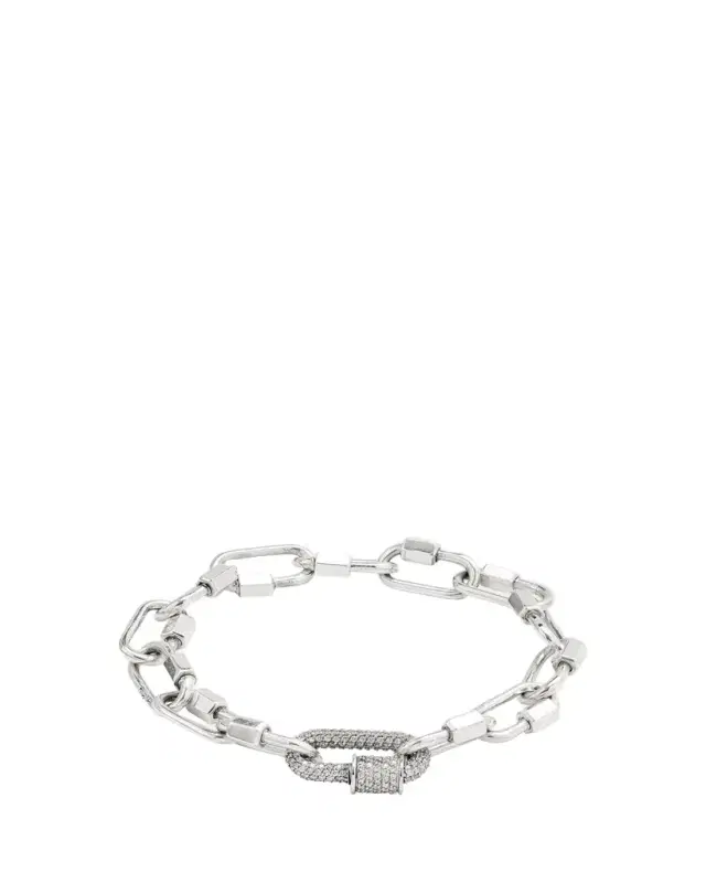Marla Aaron Sterling Silver Babylock Bracelet with 14K White Gold All Stone Chubby Babylock