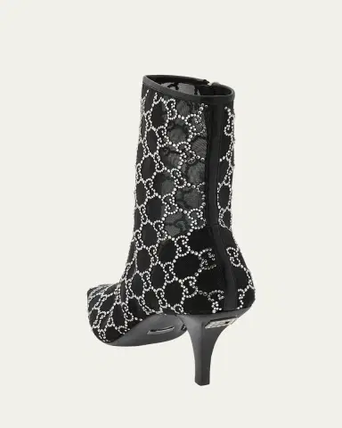 Gucci Demi Crystal Mesh Ankle Booties | Thumbnail 2