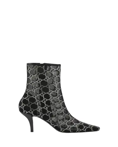 Gucci Demi Crystal Mesh Ankle Booties | Thumbnail 1