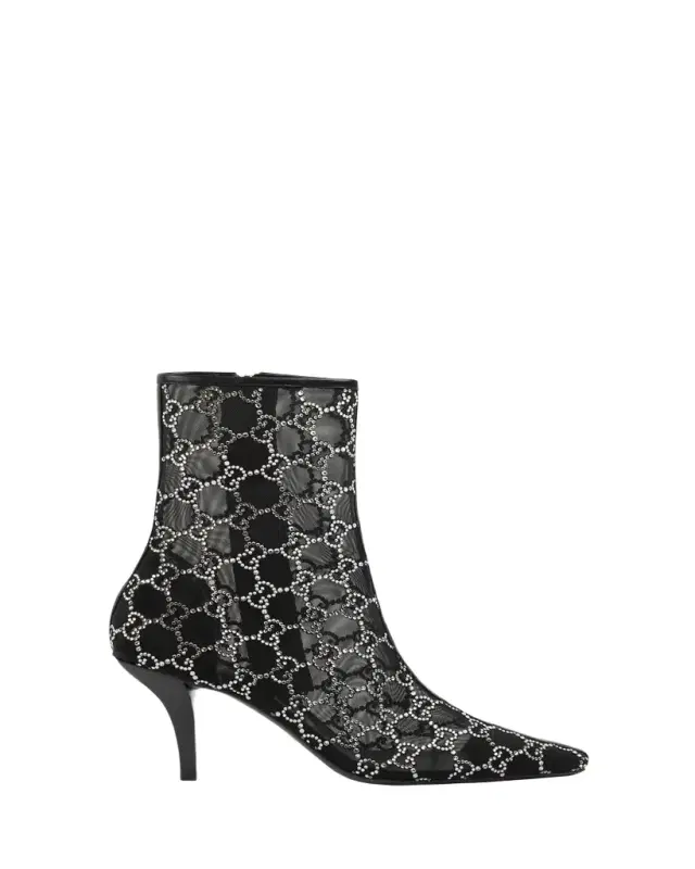Demi Crystal Mesh Ankle Booties