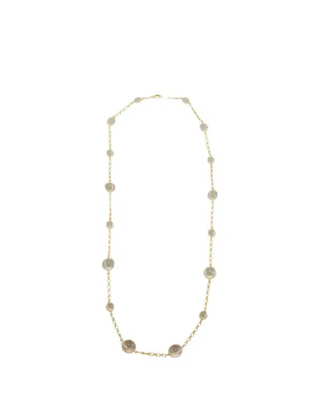 Verdura 18k Yellow Gold Rock Crystal Bubbles Necklace