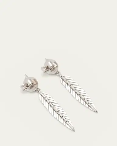 CADAR 18K White Gold Feather Drop Earrings, Small | Thumbnail 4 CADAR 18K White Gold Feather Drop Earrings, Small | Thumbnail 4
