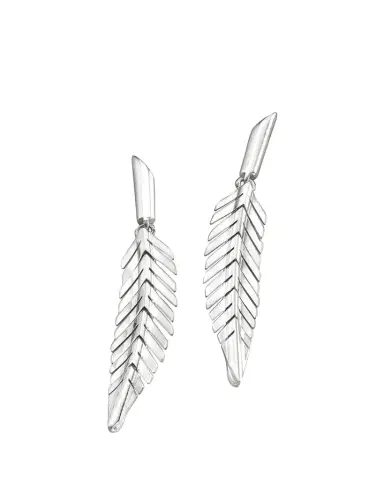 CADAR 18K White Gold Feather Drop Earrings, Small | Thumbnail 1 CADAR 18K White Gold Feather Drop Earrings, Small | Thumbnail 1