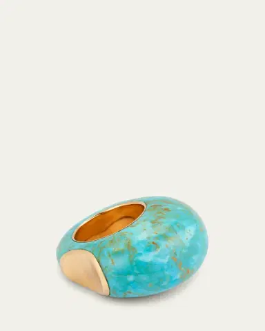 Verdura 18k Yellow Gold and Turquoise Copa Ring | Thumbnail 3