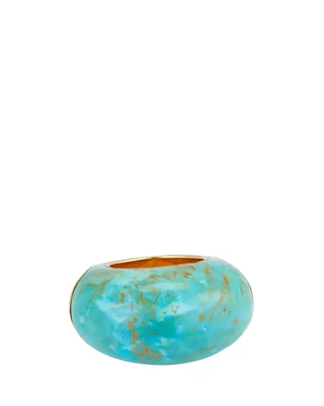 Verdura 18k Yellow Gold and Turquoise Copa Ring