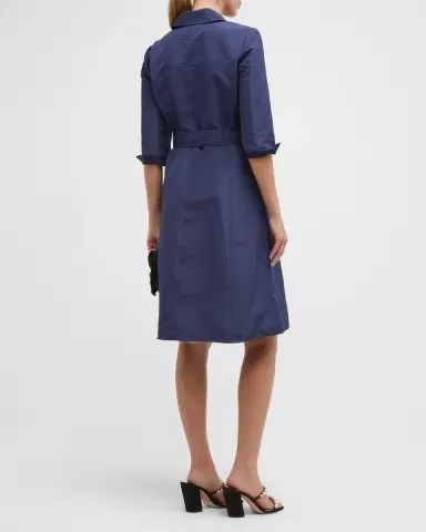 Carolina Herrera Faille 3/4-Sleeve Shirtdress | Thumbnail 4 Carolina Herrera Faille 3/4-Sleeve Shirtdress | Thumbnail 4