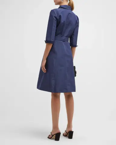 Carolina Herrera Faille 3/4-Sleeve Shirtdress | Thumbnail 7 Carolina Herrera Faille 3/4-Sleeve Shirtdress | Thumbnail 7