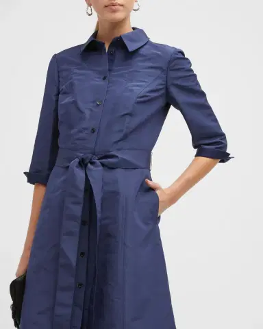 Carolina Herrera Faille 3/4-Sleeve Shirtdress | Thumbnail 8 Carolina Herrera Faille 3/4-Sleeve Shirtdress | Thumbnail 8